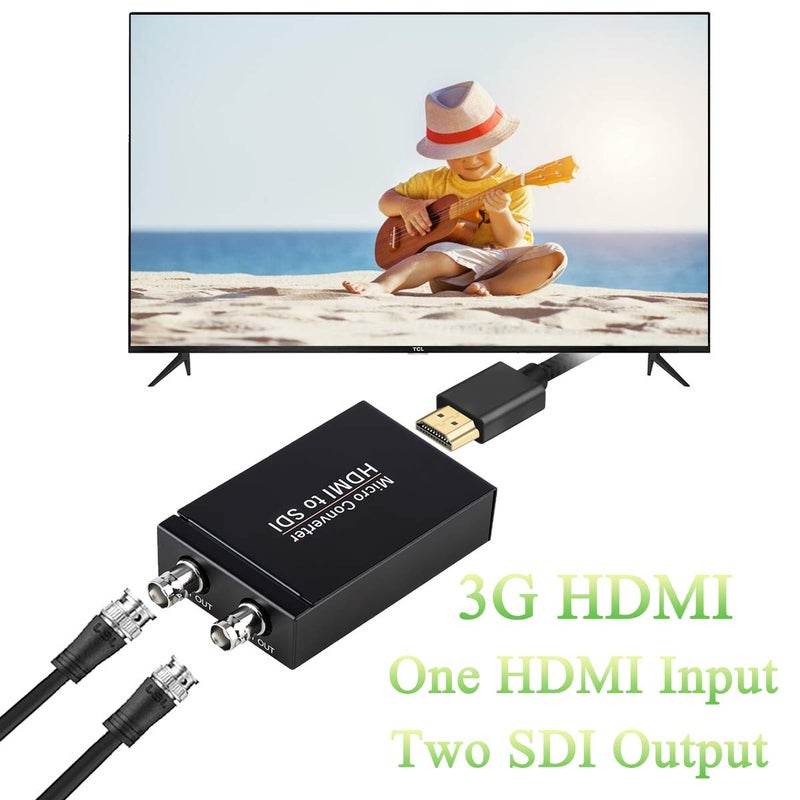 ENBUER HDMI to SDI Converter, HDMI in Two SDI Output SD HD 3G-SDI Video Adapter Auto Format Detection Video Converter Stereo Audio Embedder for Camera - Image 3